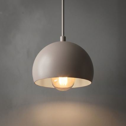 Pakabinamas šviestuvas ant laido SOOL 1xE27/15W/230V Ø 15 cm, kreminės spalvos