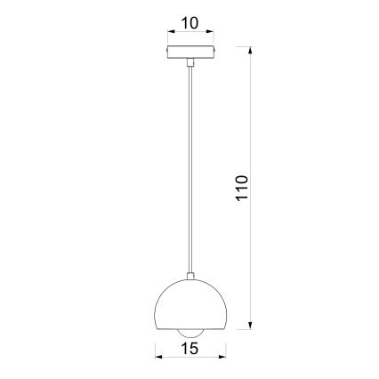 Pakabinamas šviestuvas ant laido SOOL 1xE27/15W/230V Ø 15 cm, kreminės spalvos