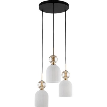 Pakabinamas šviestuvas ant laido SOPHIA 3xE14/10W/230V juodas/dūminė smėlio spalva/baltas