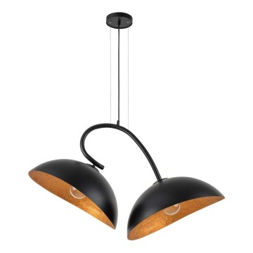 Pakabinamas šviestuvas ant laido SPACE 2xE27/60W/230V juoda/vario spalvos
