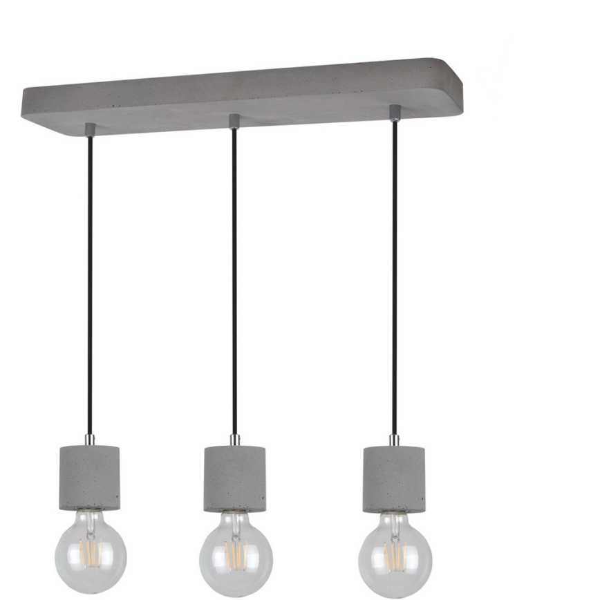 Pakabinamas šviestuvas ant laido STRONG 3xE27/60W/230V betonas