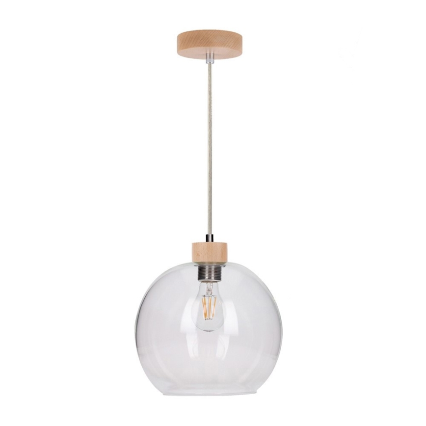 Pakabinamas šviestuvas ant laido SVEA 1xE27/60W/230V, beržas