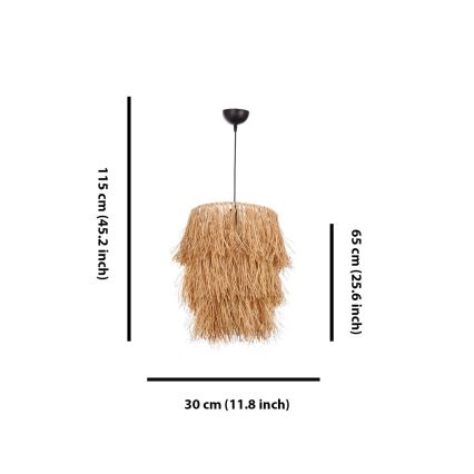 Pakabinamas šviestuvas ant laido TASSEL 1xE27/40W/230V rafija