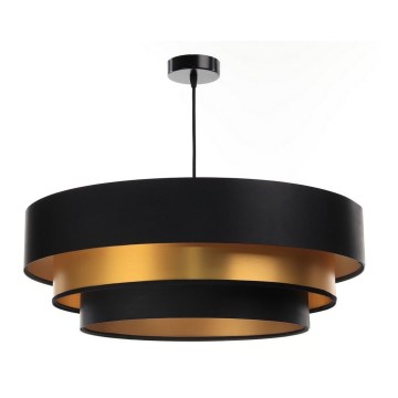 Pakabinamas šviestuvas ant laido TRINITI 1xE27/60W/230V juoda/auksinė