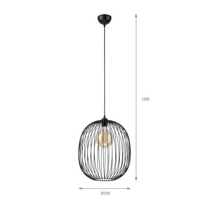 Pakabinamas šviestuvas ant laido VELARE 1xE27/15W/230V auksinis/skaidrus