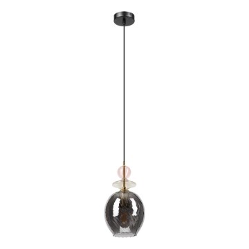 Pakabinamas šviestuvas ant laido VELLO 1xE27/15W/230V juoda/dūminė rožinė/smėlinė/juoda