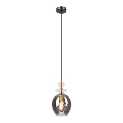 Pakabinamas šviestuvas ant laido VELLO 1xE27/15W/230V juoda/dūminė rožinė/smėlinė/juoda
