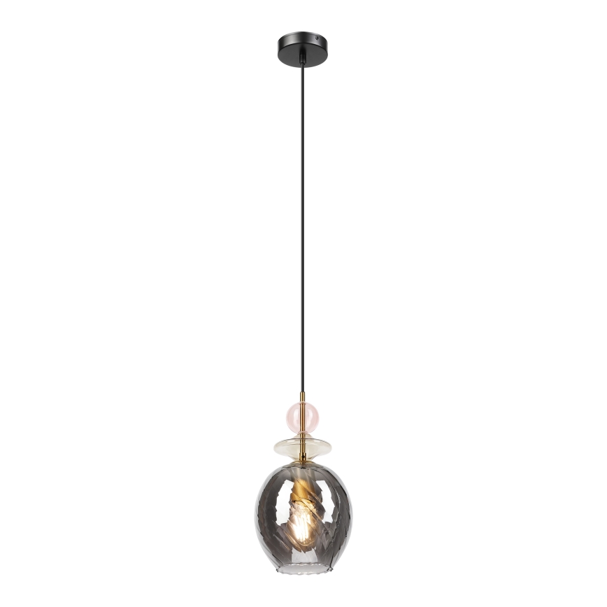 Pakabinamas šviestuvas ant laido VELLO 1xE27/15W/230V juoda/dūminė rožinė/smėlinė/juoda