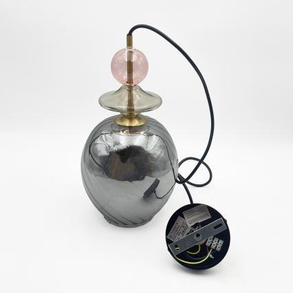 Pakabinamas šviestuvas ant laido VELLO 1xE27/15W/230V juoda/dūminė rožinė/smėlinė/juoda