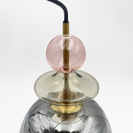 Pakabinamas šviestuvas ant laido VELLO 1xE27/15W/230V juoda/dūminė rožinė/smėlinė/juoda