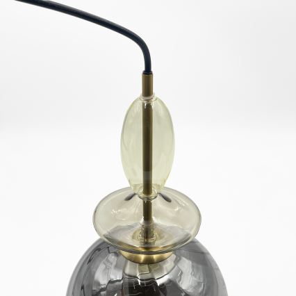 Pakabinamas šviestuvas ant laido VELLO 1xE27/15W/230V juoda/dūminė smėlinė/juoda
