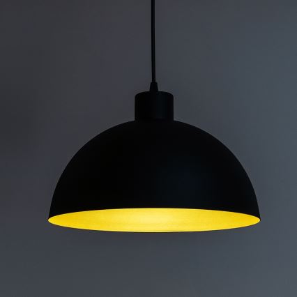 Pakabinamas šviestuvas ant laido VESPER 1xE27/15W/230, skersmuo 18 cm, juoda/auksinė