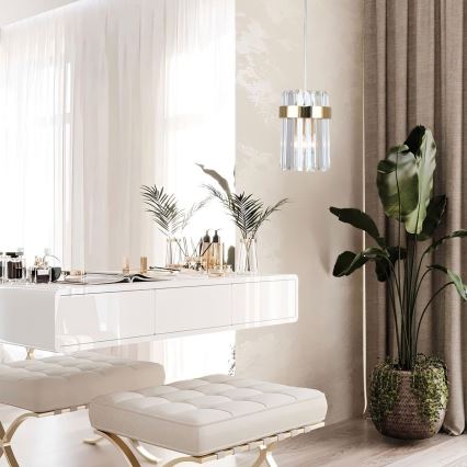 Pakabinamas šviestuvas ant laido VETRO 1xE14/10W/230V auksinis