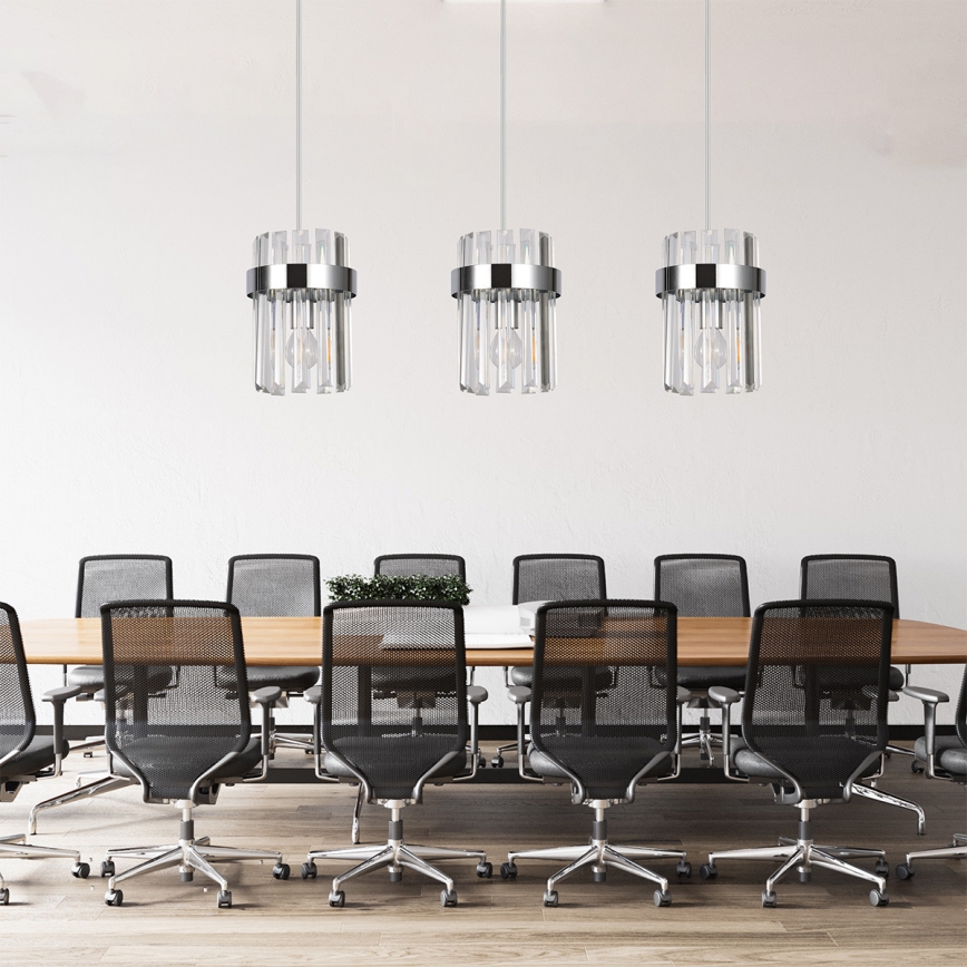 Pakabinamas šviestuvas ant laido VETRO 3xE14/10W/230V blizgus chromas