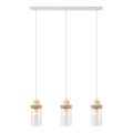 Pakabinamas šviestuvas ant laido WOODNEST 3xE27/15W/230V pušis/kreminė
