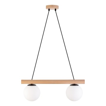 Pakabinamas šviestuvas ant laido WOODSTOCK 2xE27/15W/230V mediena/juoda