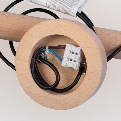 Pakabinamas šviestuvas ant laido WOODSTOCK 2xE27/15W/230V mediena/juoda