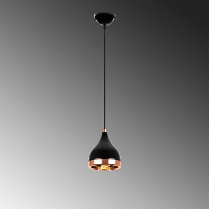 Pakabinamas šviestuvas ant laido YILDO 1xE27/40W/230V juodas/varinis