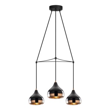 Pakabinamas šviestuvas ant laido YILDO 3xE27/40W/230V juodas/varinis