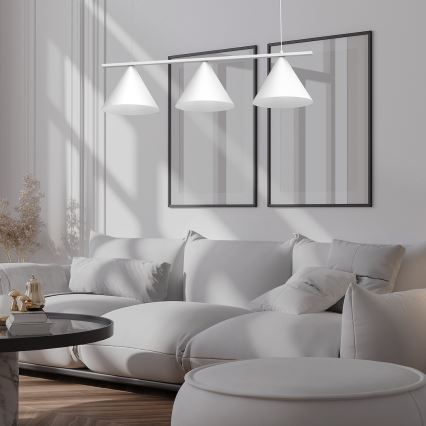 Pakabinamas šviestuvas ant plieninio lanko CAPITAL 3xGX53/15W/230V baltas