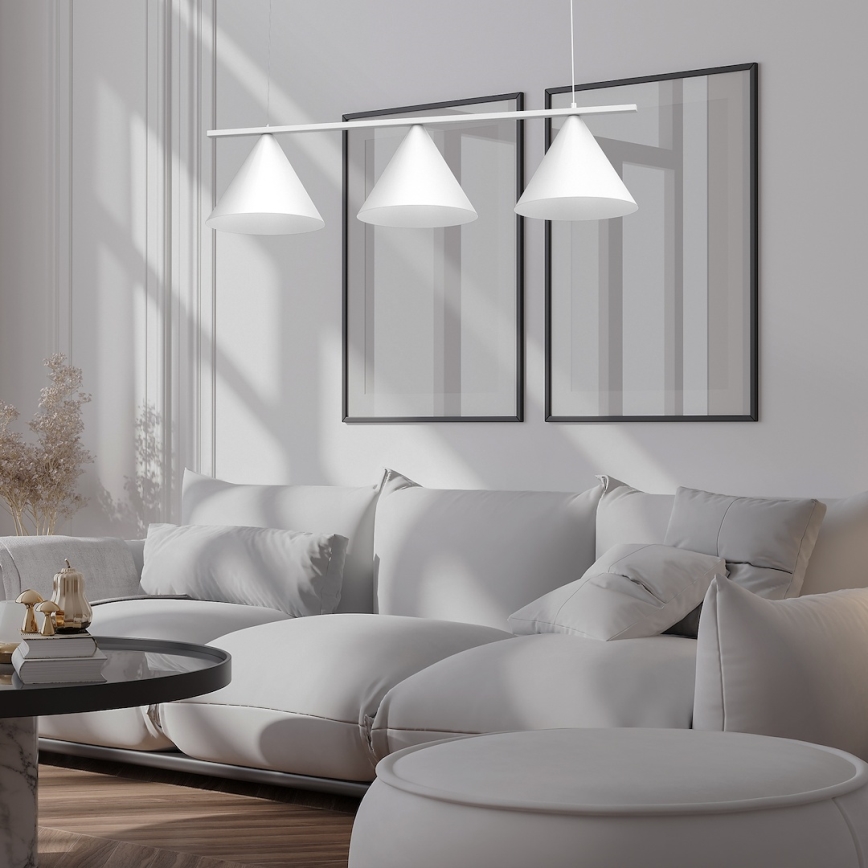 Pakabinamas šviestuvas ant plieninio lanko CAPITAL 3xGX53/15W/230V baltas