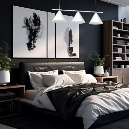 Pakabinamas šviestuvas ant plieninio lanko CAPITAL 3xGX53/15W/230V baltas