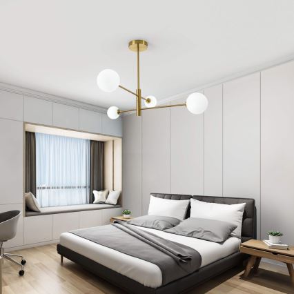 Pakabinamas šviestuvas ant stiebo DORADO 4xG9/40W/230V auksinis