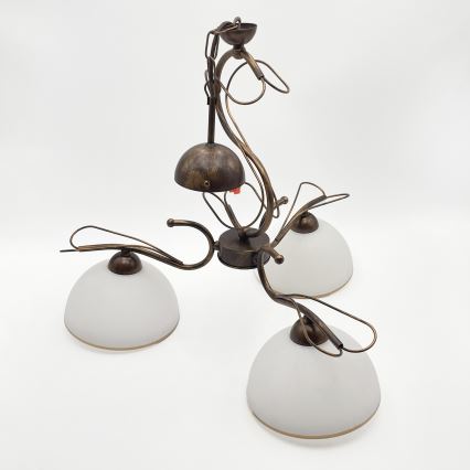 Pakabinamas šviestuvas ant strypo COBRA 3xE27/60W/230V bronza/patina