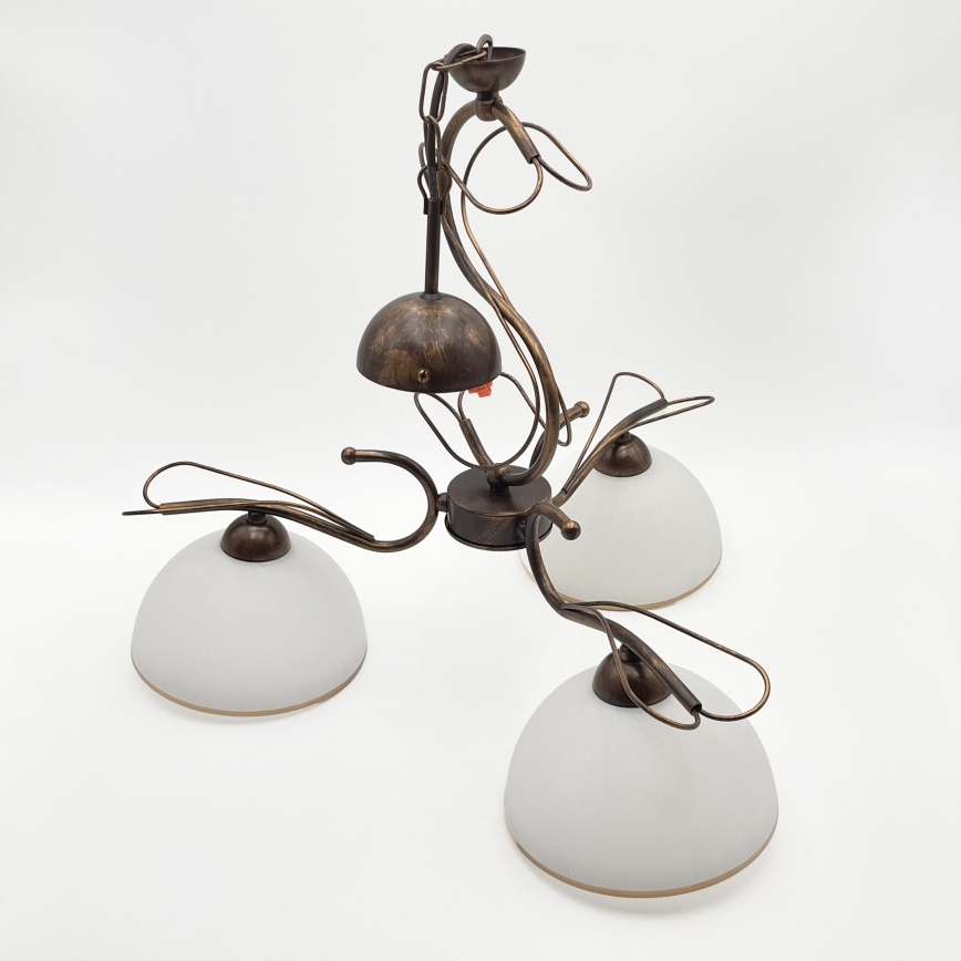 Pakabinamas šviestuvas ant strypo COBRA 3xE27/60W/230V bronza/patina