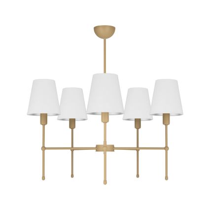 Pakabinamas šviestuvas ant strypo MADELA 5xE14/40W/230V balta/kreminė