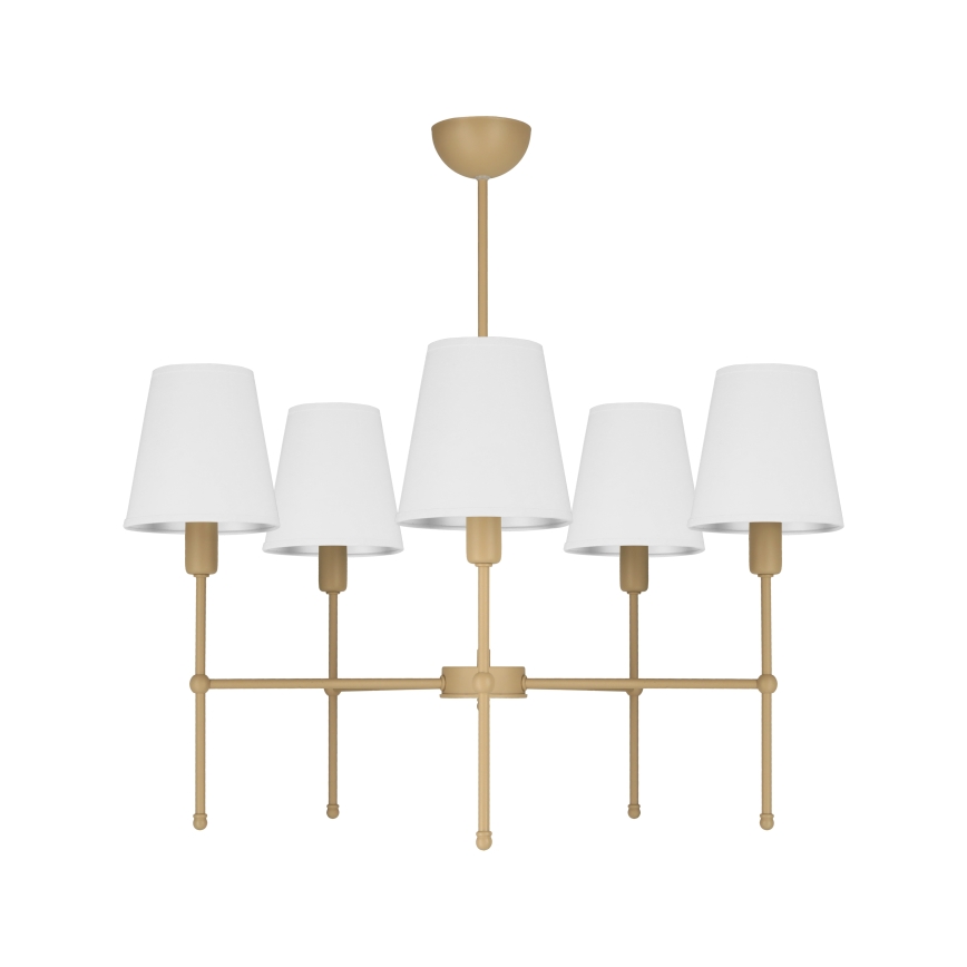 Pakabinamas šviestuvas ant strypo MADELA 5xE14/40W/230V balta/kreminė