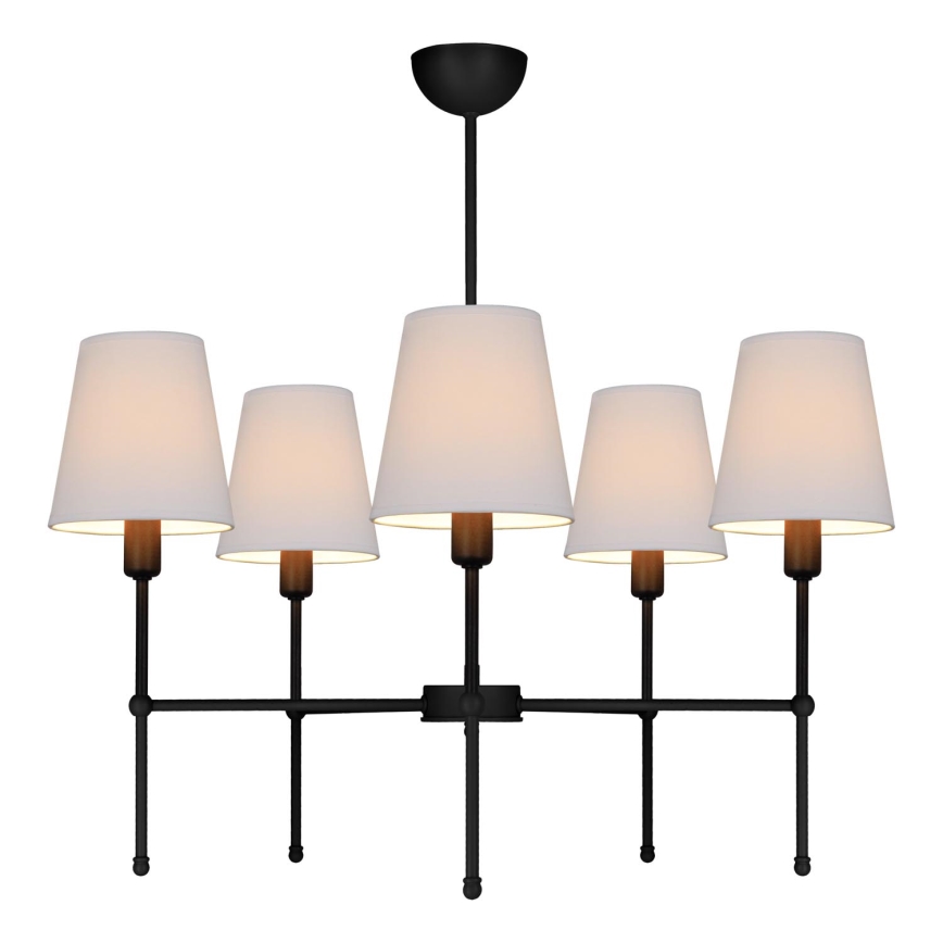 Pakabinamas šviestuvas ant strypo MADELA 5xE14/40W/230V baltas/juodas