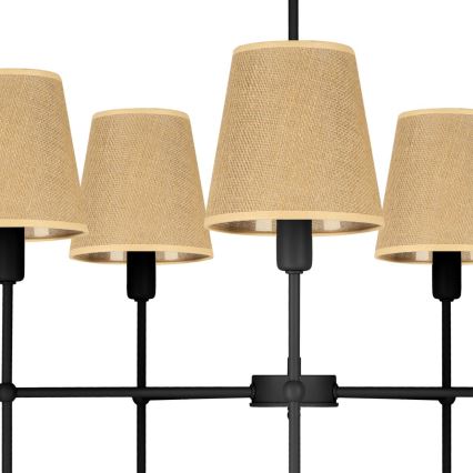 Pakabinamas šviestuvas ant strypo MADELA 5xE14/40W/230V džiutas/juoda