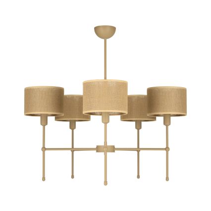 Pakabinamas šviestuvas ant strypo MADELA 5xE14/40W/230V džiutas/smėlinė