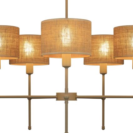 Pakabinamas šviestuvas ant strypo MADELA 5xE14/40W/230V džiutas/smėlinė