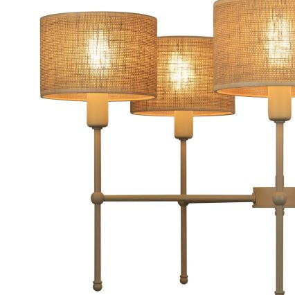 Pakabinamas šviestuvas ant strypo MADELA 5xE14/40W/230V džiutas/smėlinė