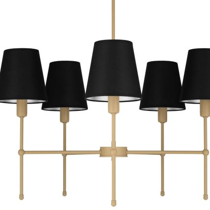 Pakabinamas šviestuvas ant strypo MADELA 5xE14/40W/230V juodas/smėlinis