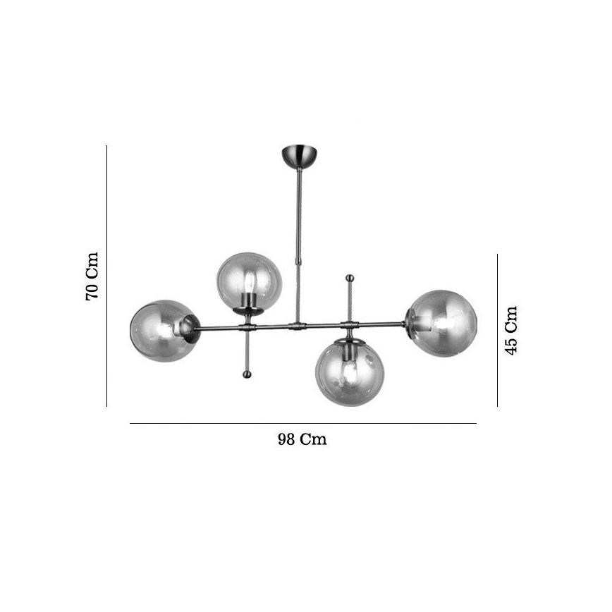 Pakabinamas šviestuvas ant strypo POLINO 4xE27/40W/230V bronzinis