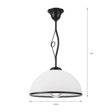 Pakabinamas šviestuvas ant strypo RETRO 1xE27/60W/230V juoda/balta