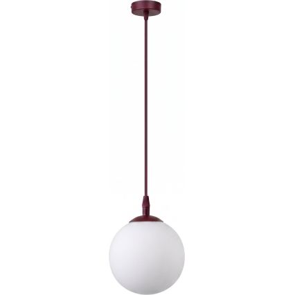 Pakabinamas šviestuvas ant troselio COSMO 1xE14/10W/230V skersmuo 14 cm raudonas/baltas