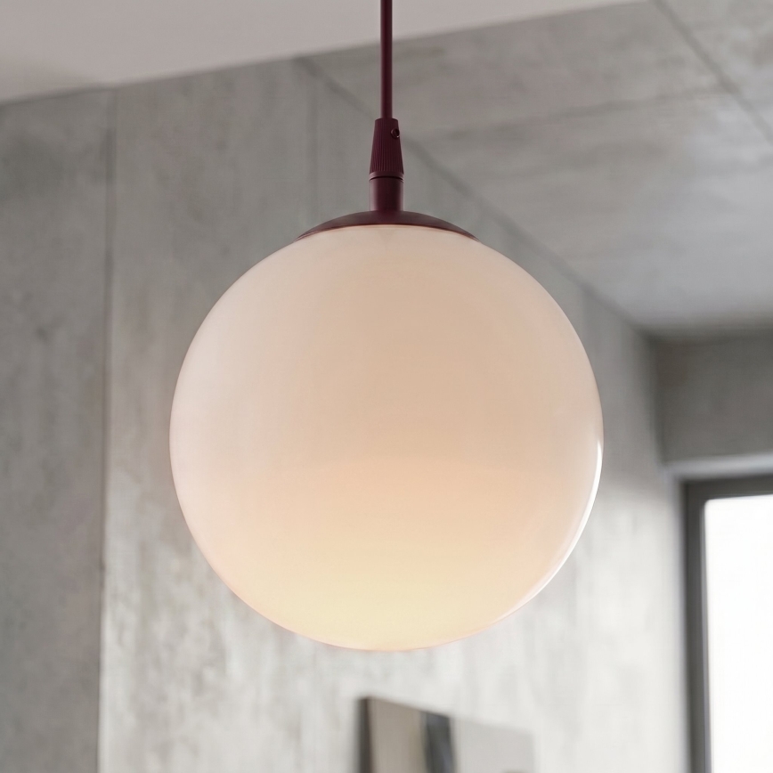Pakabinamas šviestuvas ant troselio COSMO 1xE14/10W/230V skersmuo 14 cm raudonas/baltas