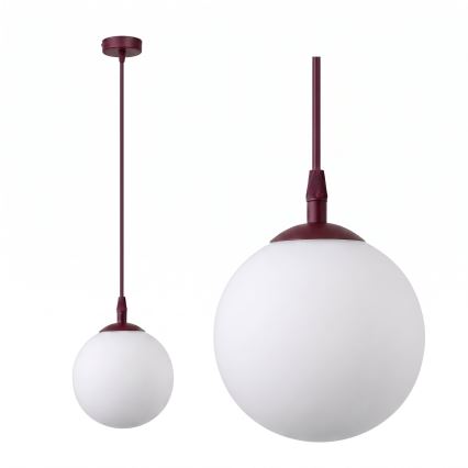 Pakabinamas šviestuvas ant troselio COSMO 1xE14/10W/230V skersmuo 14 cm raudonas/baltas
