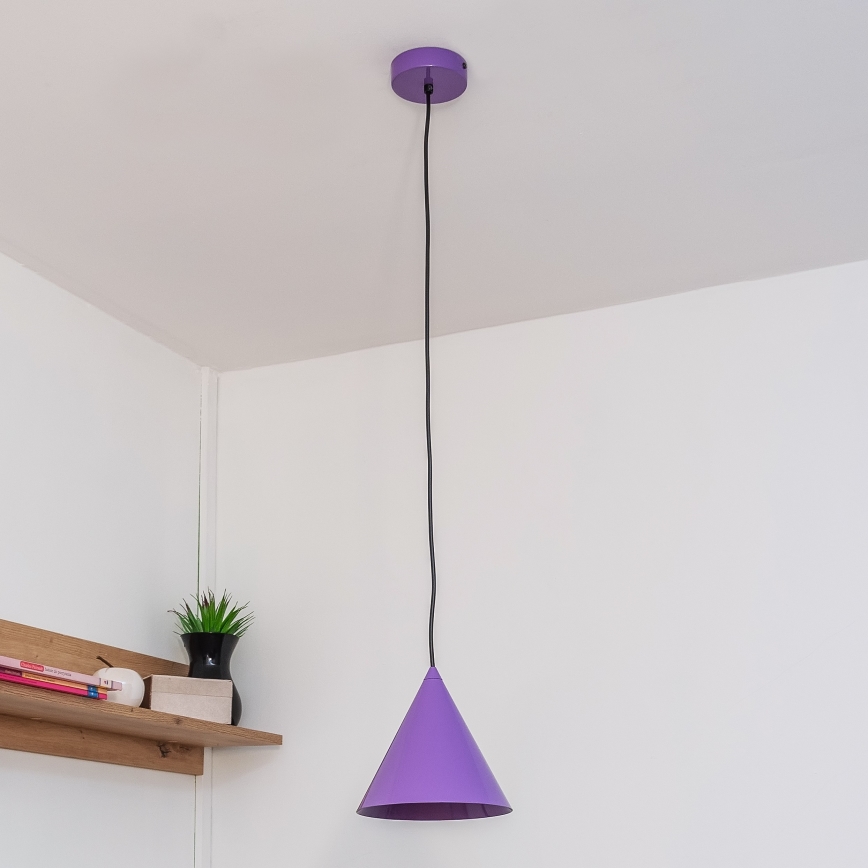 Pakabinamas šviestuvas ant troselio ETNA II 1xE27/15W/230V, skers. 18,5 cm, violetinė
