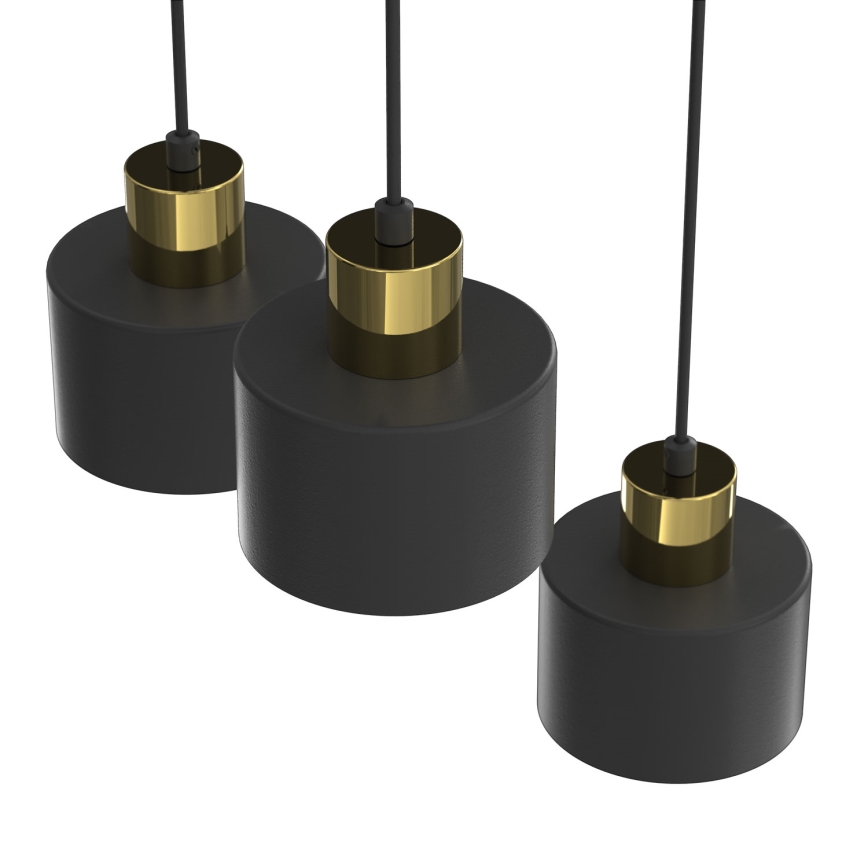 Pakabinamas šviestuvas ant troselio PARKLA, 3 x E27, 15 W, 230 V, juodas