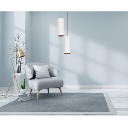 Pakabinamas šviestuvas ant laido AVALO 2xE27/60W/230V skersmuo 20 cm balta/vario spalva