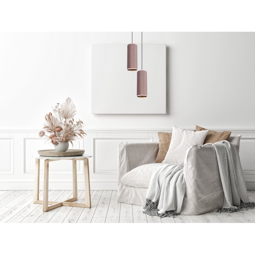 Pakabinamas šviestuvas AVALO 2xE27/60W/230V skersmuo 20 cm rožinis/varinis