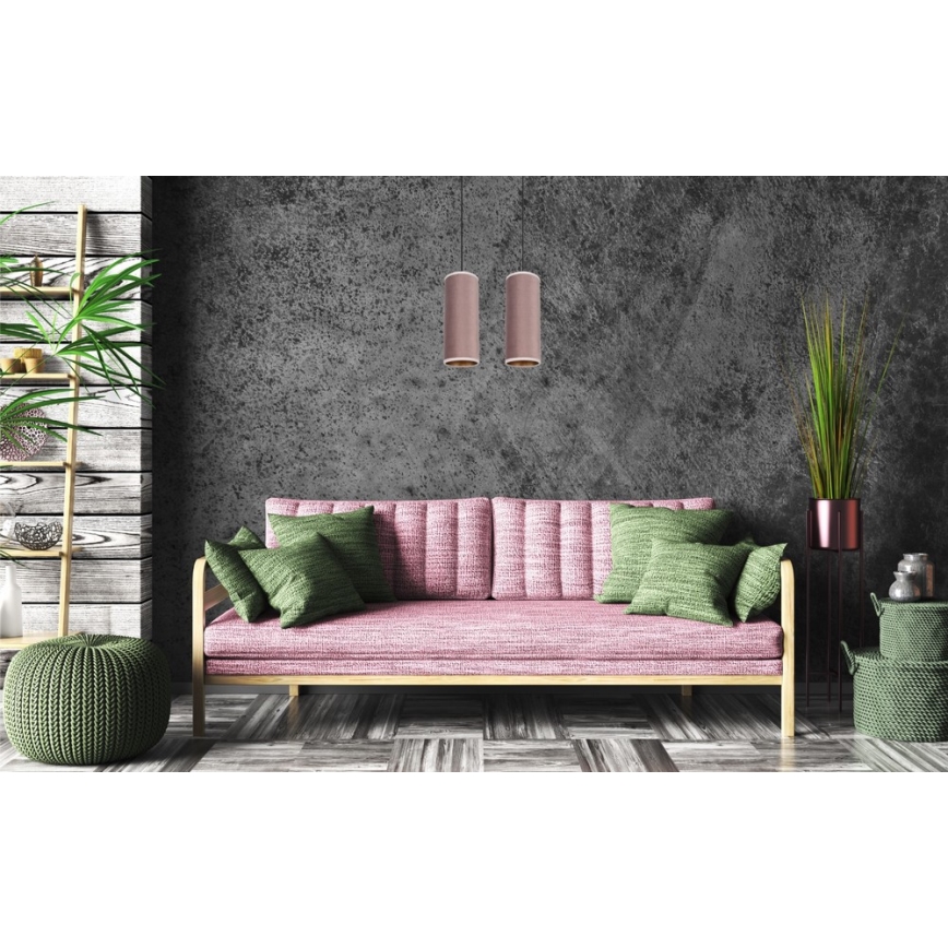 Pakabinamas šviestuvas ant laido AVALO 2xE27/60W/230V rožinis/varinis