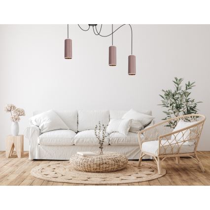 Pakabinamas šviestuvas ant laido AVALO 3xE27/60W/230V voras rožinis/varinis