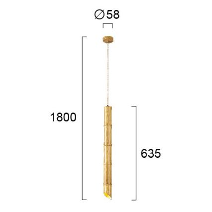 Pakabinamas šviestuvas BAMBOO 1xGU10/50W/230V bambukas