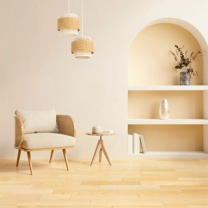 Pakabinamas šviestuvas BOHO ant laido 2xE27/60W/230V džiutas/kreminė